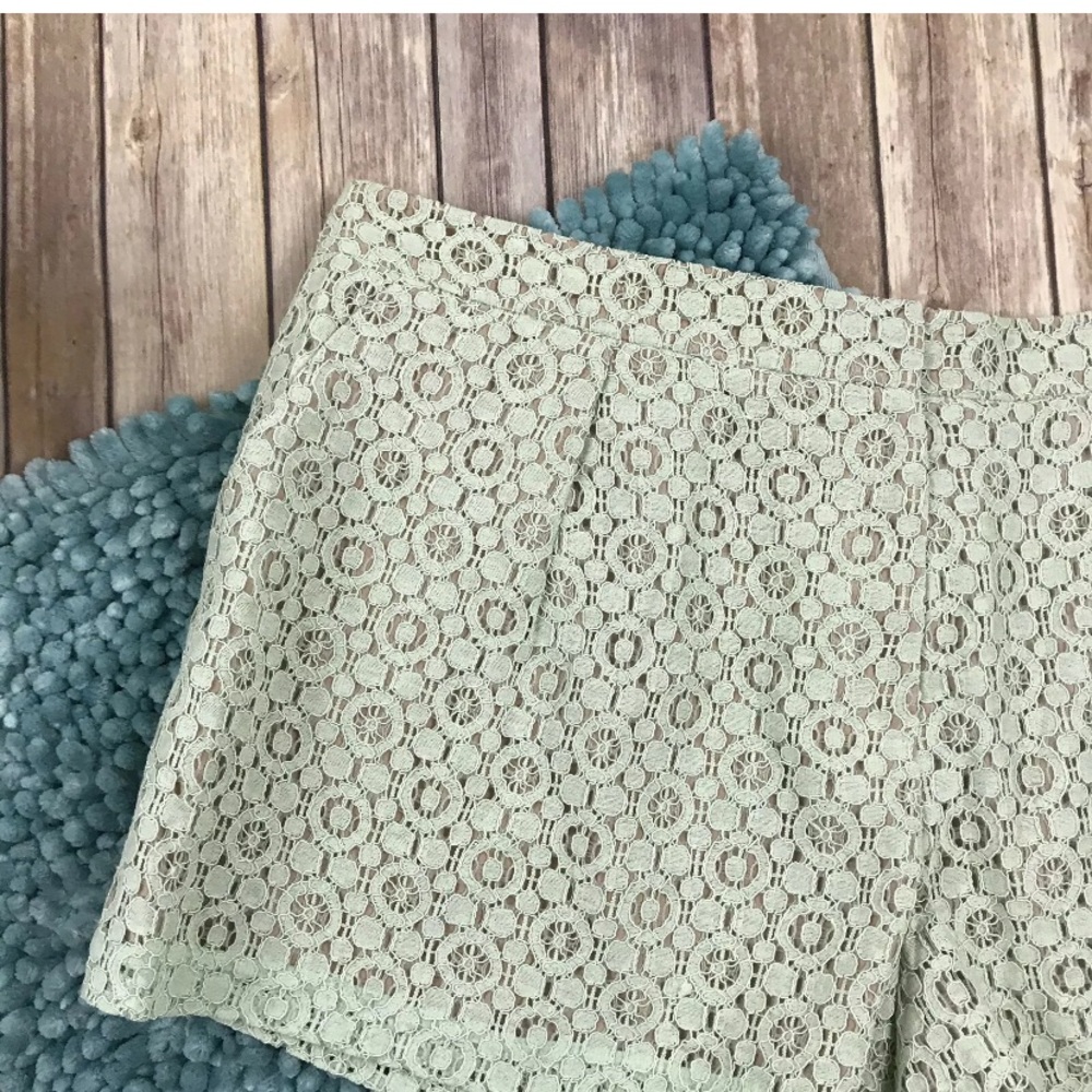 Victoria Beckham Mint Green Lace Shorts Plus NEW - Picture 2 of 7